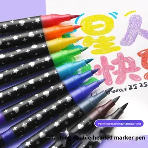 Pennarello Fluorescente Bicolore Lampeggiante a Doppia Punta con Glitter, Non Cancellabile, Motivo Stelle e Cuori per <span class=keywords><strong>Disegno</strong></span> di Bambini e Studenti - Product Image 4