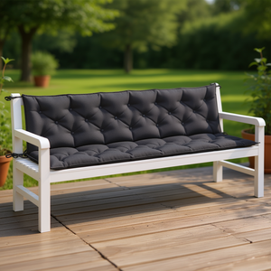 Cojín para Banco de Jardín Color Antracita Melange, 100% Poliéster, Rectangular, Resistente al Agua, para Uso en Exteriores en Todas las Estaciones - Product Image 2