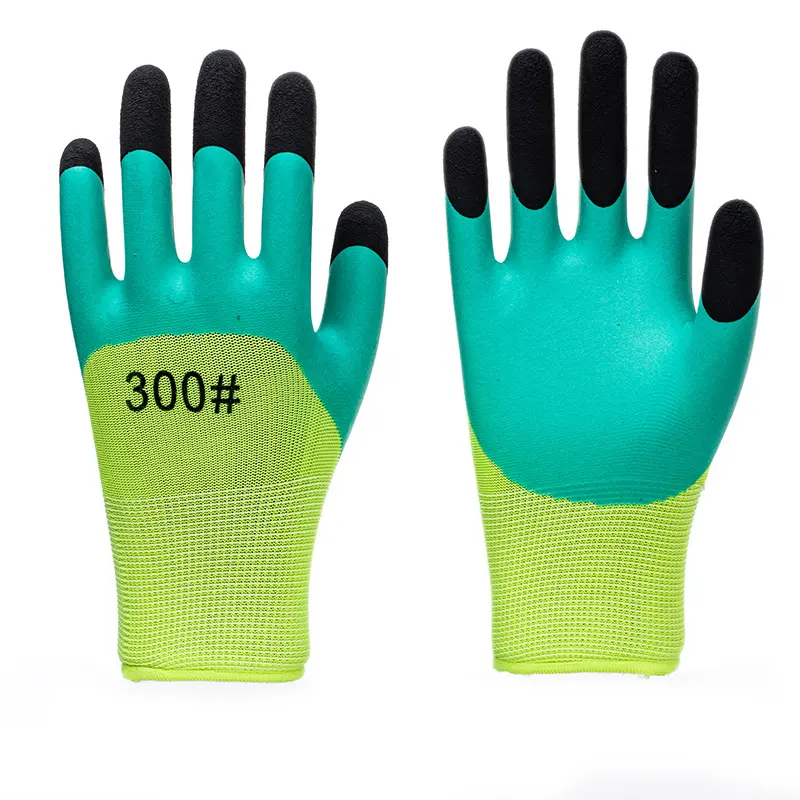 Sıcak satış 3/4 kaplı örme bilek 13g lateks köpük parmak takviyeli özelleştirilmiş çalışma kişisel koruyucu eldivenler