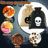 Halloween-Jutebeutel mit Kordelzug: Kürbis, Geist, Spinne, Totenkopf – Süßes oder Saures Tasche, Feiertagsparty-Geschenk-Aufbewahrungsbeutel, Siebdruck