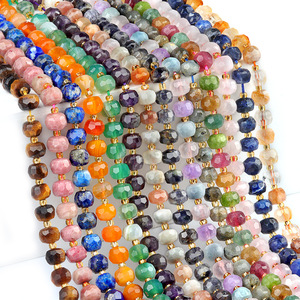 Venta al por mayor 6*8 corte Ábaco cuentas rueda cristal Natural ágata piedra cuentas DIY joyería collar pulsera Accesorios - Product Image 1