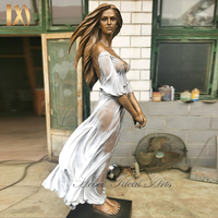 Petite sculpture moderne de la statue de la déesse de la justice en bronze