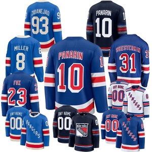 Vente en gros de produits de haute qualité cousus à la main à New York # 8 Miller # 10 Panarin # 16 Trocheck # 23Fox # 31Shesterkin # Maillot de hockey sur glace Zibanejad 93 - Product Image 1