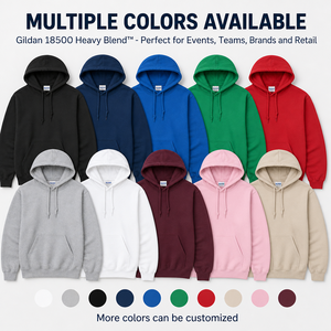 Sweat-shirt à capuche uni vierge 18500 270 g/m² pour impression sérigraphique personnalisée, <span class=keywords><strong>Tech</strong></span> Expo Developer Summit Crew, entrepôt local aux États-Unis - Product Image 2
