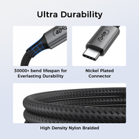 Câble USB4.0 certifié en nylon tressé, vidéo USB-C PD 100W, charge rapide USB4, chargeur USB 4.0, 40 Gbps, câble de données USB C