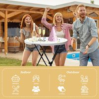Table à vin pliable en plastique blanc, directement de l'usine, portable, pour banquets, mariages, dîners en plein air et utilisation hôtelière