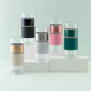<span class=keywords><strong>Bouteille</strong></span> d'eau en verre <span class=keywords><strong>à</strong></span> double paroi en borosilicate personnalisée SARTLII de 400 ml avec filtre séparateur et <span class=keywords><strong>infuseur</strong></span> <span class=keywords><strong>à</strong></span> <span class=keywords><strong>thé</strong></span> en acier inoxydable 304 - Product Image 6
