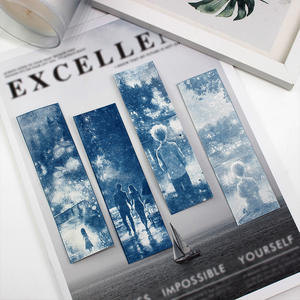 Meilleure vente transfrontalière : Lot de 12 feuilles de papier cyanotype 5*14 pour marque-pages, Matériaux DIY, 12 marque-pages aléatoires avec pompons, pour l'art et l'éducation - Product Image 3