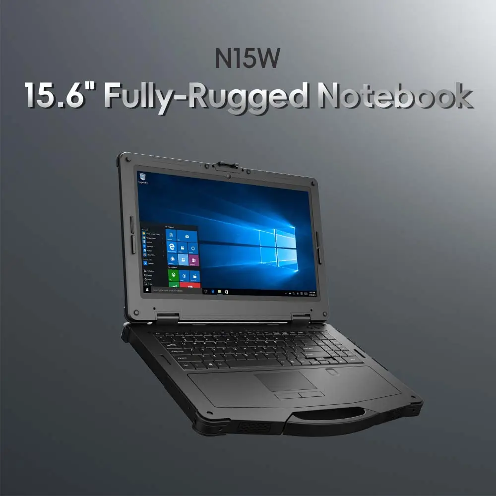 N15W 15.6" Laptop totalmente industrial robusto Intel Core i5 16GB RAM 256GB SSD estoque barato Caderno robusto resistente