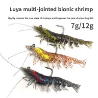 Señuelo Blando Biónico Multisección de Camarón 7g/12g con Plomo Interno de TPE para Pesca de Lubina en Agua Salada, Señuelo Artificial de 8cm-9cm