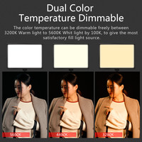 Lumière vidéo LED bicolore à intensité variable KingMa avec 288 ampoules, panneau lumineux LED pour photographie