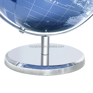 Globe du <span class=keywords><strong>monde</strong></span> bleu métallisé 20cm avec carte politique <span class=keywords><strong>HD</strong></span> Base en fer artistique décor de bureau moderne outil de géographie - Product Image 3