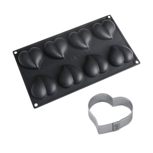 Eight Piece Heart Shape Silicone Cake <b>Mold</b> 29.3x17x2.1cm DIY Mousse <b>Mold</b> For Valentine's Day Baking - Product Image 2