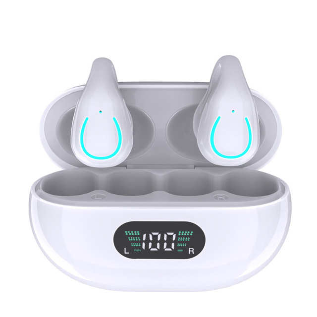 New Sports TWS Bone Conduction Wireless Ear Clip Headphones Active Noise ANC Digital Display Headset