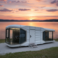 Capsule spatiale en alliage d'aluminium de qualité supérieure, maison modulaire, pod de vie intelligent, maison mobile pour usage hôtelier, design moderne du milieu du siècle