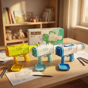 Pistola de Burbujas Eléctrica de 36 Agujeros, Máquina de Burbujas Automática de Plástico para Fiestas al Aire Libre y Bodas - Product Image 1