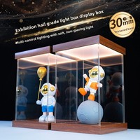 Vitrine d'exposition en acrylique LED empilable avec connexion en série, boîte de présentation éclairée avec interface DC et câble d'alimentation USB