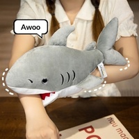 Jouets en peluche animaux marins Requin Tortue Crabe Poulpe Poisson-clown Poupées en coton PP Jeu parent-enfant Marionnettes à main Accessoires (31cm-50cm)