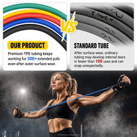 Set de Bandas de Resistencia para Entrenamiento, 11 Piezas, Bandas Elásticas de TPE con Agarraderas y Anclaje para Puerta, para Entrenamiento de Cuerpo Completo en Casa, Venta al Por Mayor
