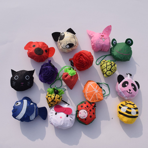 Özel baskı çevre dostu sevimli köpek katlanır alışveriş çantası reklam karikatür 210T Polyester katlanabilir market alışveriş çantası - Product Image 6