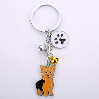 Porte-clés en métal pour animaux de compagnie, pendentif chiot mignon, breloque de sac pour les amoureux