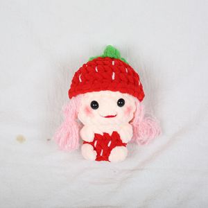 Nouveauté 2026 : Porte-clés Anime en crochet fait main, fini, breloque en peluche à suspendre au sac, motif Fille Fraise - Product Image 2
