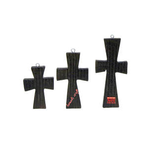 Hecho a mano tallado de madera joyería de madera colgante de Cruz - Product Image 1