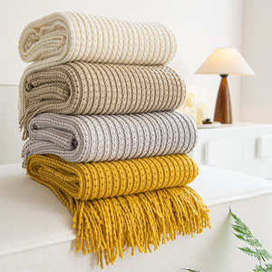 Nordic Style Chain Tassel Acrylic Knitted Blanket - Decorative <strong>Throw</strong> <strong>for</strong> Sofa Cover <strong>Bed</strong> End Air Conditioning Nap - Product Image 1