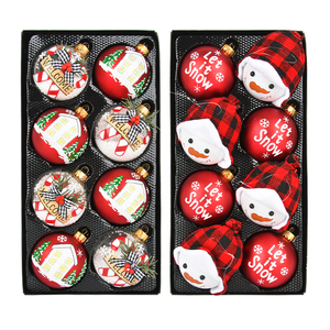 Boule de Noël en verre de 7 cm en forme de bonhomme de neige, décoration festive pour l'hiver, fournitures pour la saison des fêtes - Product Image 6