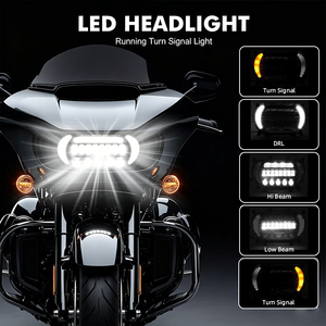 Ensemble de phares LED haute luminosité avec clignotants DRL, faisceau haut et bas pour Harley Davidson Road Glide 2015-2020 / Prix usine - Product Image 5