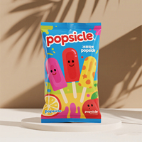 Sac de scellage arrière à trois côtés personnalisé sac d'emballage de Popsicle film d'aluminium pour aliments congelés sac de crème glacée Popsicle d'étanchéité arrière