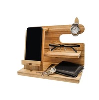 Rak Organizer Jam Tangan, Dompet, Kunci, dan Ponsel dari Kayu untuk Meja Kantor - Produk Terlaris