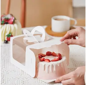 Cardboard Cake Box Birthday Bakery PVC Packaging Cake Boxes With Window High Quality White Food Corrugated Board Custom Packing