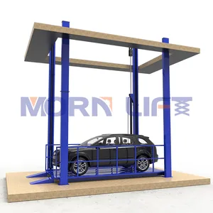 MORN two car big platform elevador hydraulic four post column car lift and vertical transporation for cars