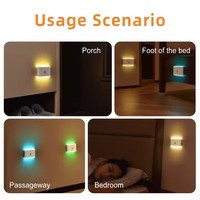 Lampes LED d'armoire intelligentes sans fil rechargeables, double source, en ABS, avec détecteur de mouvement, protection oculaire, intensité réglable, pour salon