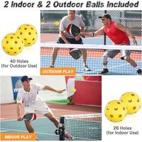 Ensemble de raquette de pickleball en carbone Graphite nid d'abeille léger professionnel de raquette de pickleball balles de pickleball pagaie