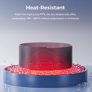 Tubo de teflón Creality PTFE de 2M, accesorios para impresora 3D con canal interior en forma de estrella de baja resistencia - Product Image 6