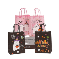 Sacs cadeaux classiques pour Halloween écologiques, recyclables, en papier kraft brun de luxe, avec estampage à chaud, logo personnalisé - Vente en gros de cosmétiques