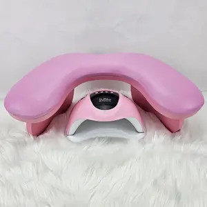 2024 New Luxury U Shape Nail Arm Rest Cushion Soft Leather Manicure Hand Pillow Holder Nail Table Nail Arm Rest
