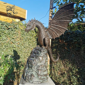 BLVE occidental moderno al aire libre tamaño natural jardín Metal latón fundido bronce Dragón Volador escultura fuente estatua - Product Image 3