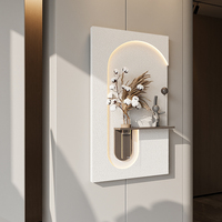 Peinture décorative moderne et simple en grès tridimensionnel pour entrée, avec plante hydroponique créative suspendue, nature morte murale