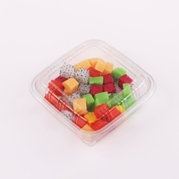 Umweltfreundliche 50OZ Klare Quadratische PET RPET Einweg-Plastik Lebensmittelgeeignete Takeaway-Box für Obst, Salat und Lebensmittel