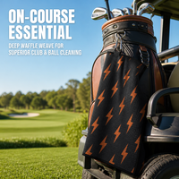 Serviette de golf en microfibre gaufrée personnalisée 380 GSM avec mousqueton 60x40cm, séchage rapide, absorbante, pour nettoyer les clubs de golf