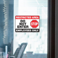 Panneau d'interdiction d'entrée pour employés uniquement, style classique Iqiyue, résistant aux UV et aux rayures, en plastique