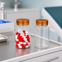 Bouteille en plastique ronde transparente PET de 100 ml avec bouchon à vis OEM ODM résistant aux chocs pour le stockage de capsules de vitamines et de compléments alimentaires