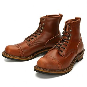 2025 New Trend Men's Leather <b>Boots</b> - Genuine Leather Mountaineering <b>Boots</b> for Autumn/Winter Ankle <b>Boots</b> - Product Image 2