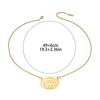 Colgante de Acero Inoxidable con Cadena, Talismán Islámico Ayatul Kursi, Chapado en Oro Negro IP, Regalo