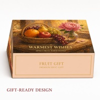 Premium fruit geschenkdoos met olieverfschilderijdesign, op maat gemaakte stevige kartonnen verpakking met geweven mandprint