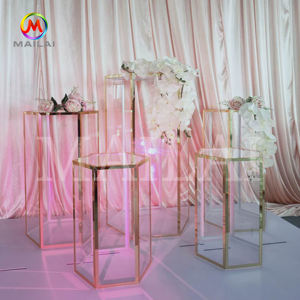 Présentoir à gâteaux et desserts en acrylique, 7 pièces, toile de fond transparente, décoration de mariage, à vendre - Product Image 4