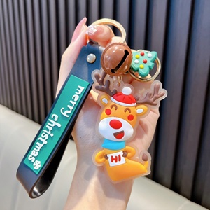 Porte-clés de Noël en série, pendentif aromathérapie, décoration de clé de voiture, porte-clés mignon Père Noël et Élan - Product Image 5